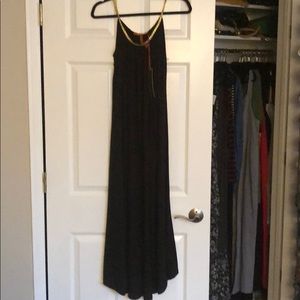 NWT gold braided strap halter dress